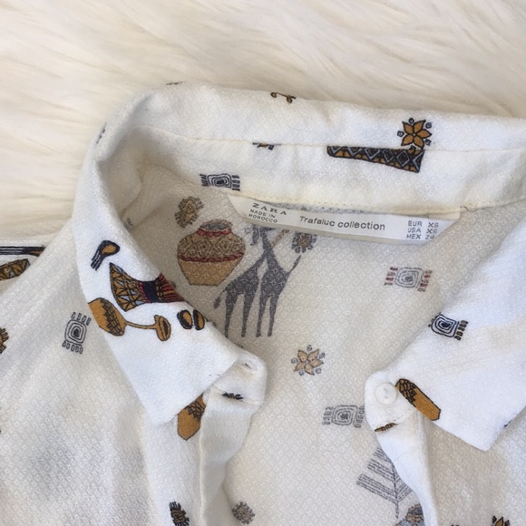Zara Trafaluc Cropped Button Down - Picture 2 of 3